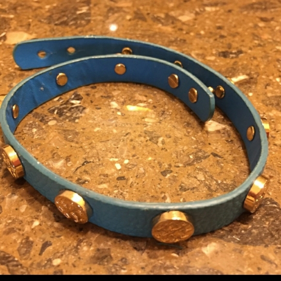 New Tory Burch Electric Blue Leather Wrap - Picture 5 of 10